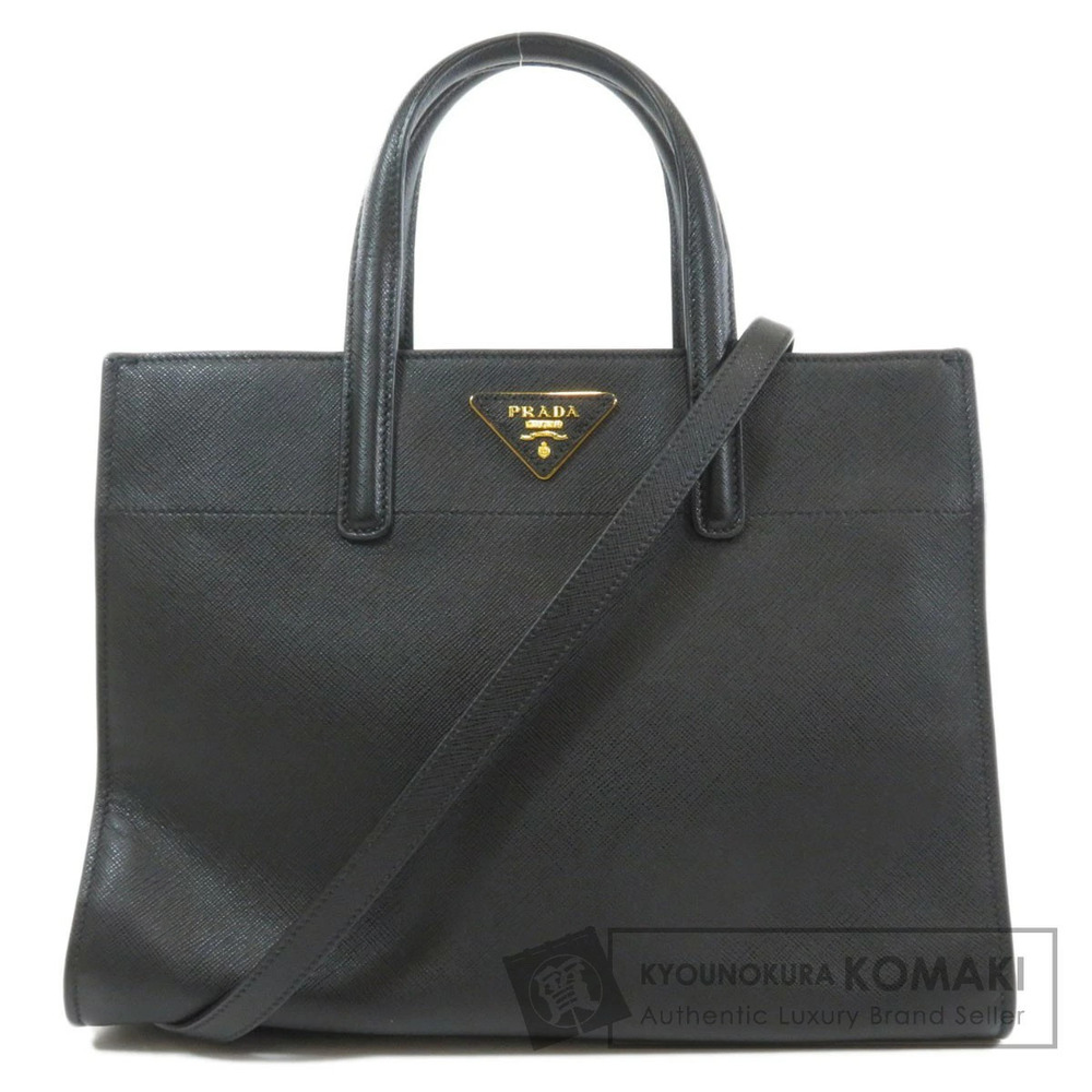 Prada Saffiano Soft Triple Pocket Tote black leather